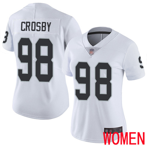 Oakland Raiders Limited White Women Maxx Crosby Road Jersey NFL Football 98 Vapor Untouchable Jersey